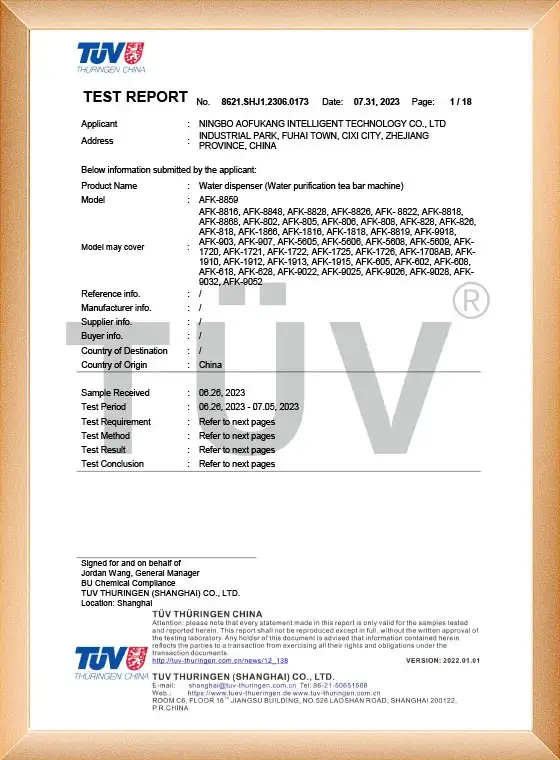 Our Certificate